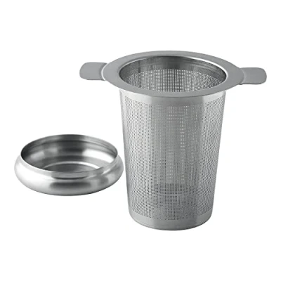 Image de Weis 13667 Tamis à Infuser avec Bac d&#039;Egouttage Acier Inoxydable Argent 8 x 10 8,5 cm