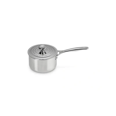 Image de Le Creuset Signature Casserole en Acier Inoxydable avec Couvercle, 3 Ply, Ø 16 cm, 1.9 L