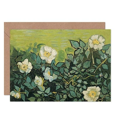 Image de Artery8 Vincent Van Gogh Wild Roses Fine Art Greeting Card Plus Envelope Blank Inside