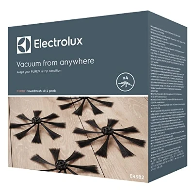 Image de Electrolux ERSB2 Kit, Set de Brosses latérales pour Robots Pure i9 et RX9, durables efficaces, Captation poussière optimale, Mise en Place Facile, Noir