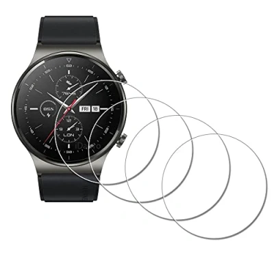 Image de iDaPro verre trempé pour Huawei watch GT 2 Pro GT2 protection ecran, films protecteurs montre Installation facile anti rayures et sans bulles Lot de 4