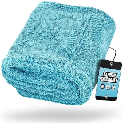 Image de Nuke Guys Gamma Dryer XXL Chiffon Sec Ultra Absorbant 1400GSM Bleu 50x80cm Non Pelucheux, Fibres arrondies Douces, sans Rayures, Extra Large en Microfibre de qualité supérieure