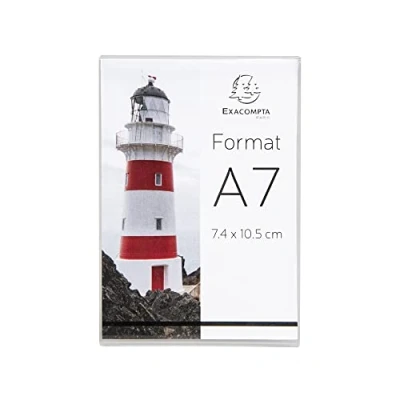 Image de Exacompta Réf. 87058HD Lot de 10 porte étiquettes à poser pour étiquettes, votre nom ou tout autre support dimensions 10,5 x 7,4 cm vertical format classer A7 Couleur cristal