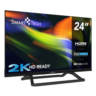 Image de Smart Tech 24HN01V3CA HD LED TV 24 Pouces (60cm) Triple Tuner Dolby Audio H.265 HDMI USB, Résolution: 1366 (H) x 768 (V); Chargeur 12 Volts