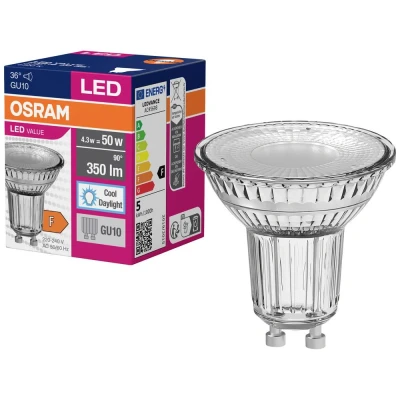 Image de Source lumineuse LED OSRAM réflecteur GU10 4,3W 36 865 claire