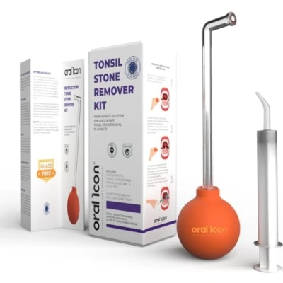 Image de Kit de nettoyage d’amygdales Oral Icon® Enlevez les caséums en 1 minute Comprend pipette d’aspiration seringue gorge/amygdales Qualité médicale Sans BPA ni verre Haleine fraîche ultime