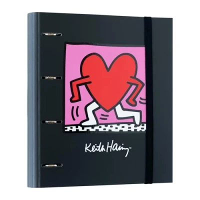 Image de Grupo Erik Classeur A4 4 Anneaux Keith Haring Rigide Anneaux, Format 27 x 32 cm Fournitures Scolaire, Organiseurs, de Bureau