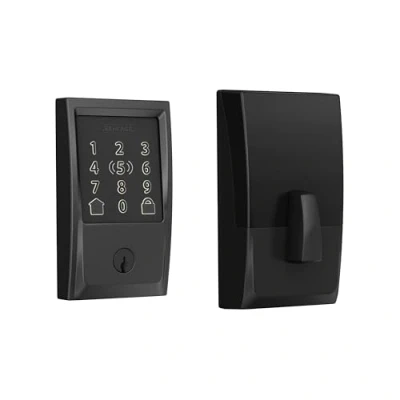 Image de SCHLAGE BE499WB CEN 622 Encode Plus Serrure à pêne dormant WiFi intelligent, noir mat