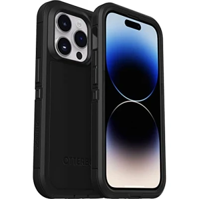 Image de OtterBox Defender XT Coque pour iPhone 14 Pro avec MagSafe, Antichoc, anti chute, robuste, supporte 5 x plus de chutes que la norme militaire, Noir, Livré sans emballage