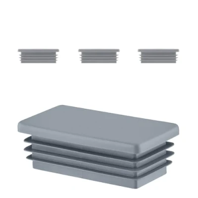 Image de Bouchon pour Tube rectangulaire Capuchon 40x20 mm Gris 4 pcs. Plastique Embout Bouchons d&#039;obturation 4x2 cm EMFA®