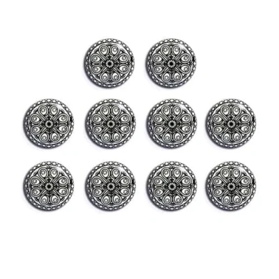 Image de Jeu de 10 Poignées céramique noir et blanc &quot;Mandala&quot; peint à la main. Tireurs main pour armoires, tiroirs confortables. classiques 40 mm diamètre