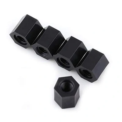 Image de 100Pcs M3 Filetage Femelle Nylon Hex Entretoise Pilier Noir Colonne d&#039;Isolation Double en (M3*6)