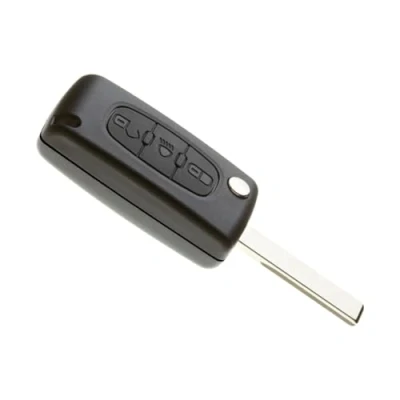 Image de Jongo Coque de Clé avec Lame Compatible Peugeot 207 307 308 407 3008 5008 &amp; Citroën C2 C3 C4 C5 C6 C8 CE0523 HU83 Rainure Boitier Clef Plip Voiture Télécommande 2 Bouton