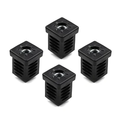 Image de Design61 Lot de 4 bouchons filetés carrés 30 x mm Épaisseur paroi : 1 à 2 Avec filetage intérieur M10