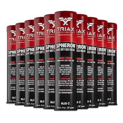 Image de Graisse TRIAX Spheron, Super Résistante, Rouge, Haute Température 204C, Ultra Adhérent, Extrême Pression; pour la: Sellette Camion, les Joints, Pivots, Roulements de Roues et le Châssis