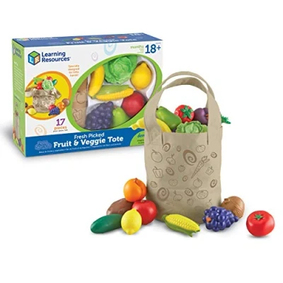 Image de Learning Resources Sac de fruits et légumes New Sprouts, 31 x 22,9 10,7, Verte
