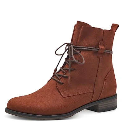 Image de Marco Tozzi Bottines à lacets, Femme, Taille: 39, Cognac Textile