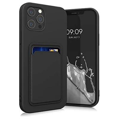Image de kwmobile Housse Compatible avec Apple iPhone 12 Pro Max Coque de téléphone Compartiment Carte en Silicone Noir