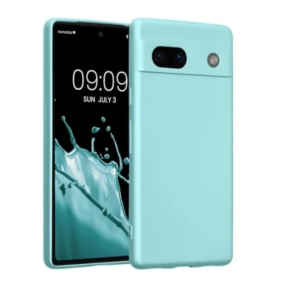 Image de kwmobile Housse Compatible avec Google Pixel 7a Coque de téléphone Protection Souple en TPU Vert Menthe métallique