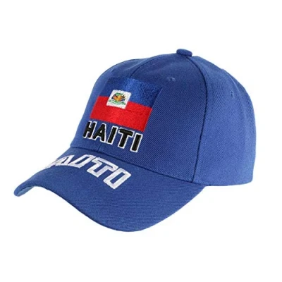 Image de PAYS Casquette Haiti Bleu et Rouge Baseball Drapeau Haitien Mixte
