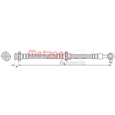 Image de METZGER 4110848 Flexible De Frein 625 M10 x 1 NISSAN: Qashqai / Qashqai+2 I, 2