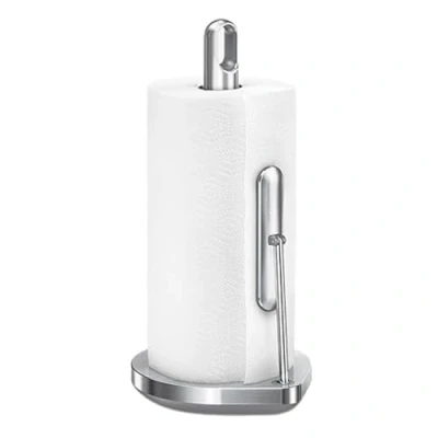 Image de simplehuman Bras de Tension Support Papier essuie Tout, Robuste, Facile à déchirer d&#039;une Seule Main, Distributeur Serviettes en Cuisine comptoir, Acier Inoxydable brossé