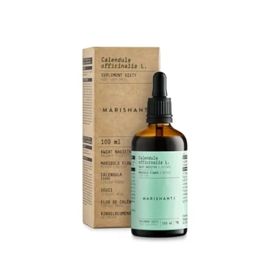 Image de Souci Calendula (Calendula Officinalis L.) Teinture mère sans alcool extrait liquide gouttes 100ml Complément alimentaire Marishanti 100% Naturel et Vegan