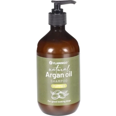 Image de Flamingo Shampooing Naturel à l&#039;huile d&#039;Argan pour Chiots 500ml Formule Douce la Peau Sensible Nourrit et soigne Le Pelage