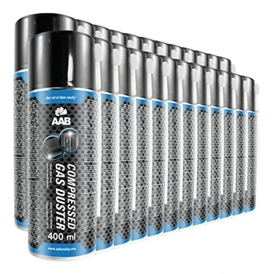 Image de 24 x AAB Bombe Air Sec 400ml Bouteille Comprimé, Nettoyage des Ordinateurs, Dépoussiérant en Spray, Enlever la Poussière, sans Odeur Aérosol, Computer Cleaner, Informatique Matériel