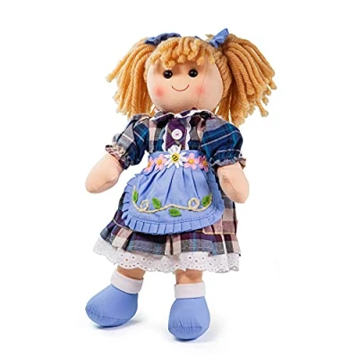 Image de Poupée en tissu Katie 34 cm Robe bleue à dentelle Pour filles A partir de 12 mois