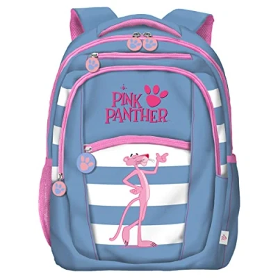 Image de Dohe Large Backpack 3 compartments Size 28 x 40 12 cm Pink Panther Stripes Model