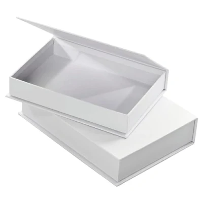 Image de folia Lot de 2 boîtes en Carton avec Couvercle Rabattable Tailles différentes Blanc Idéal pour Coller, Peindre et décorer, 10263280