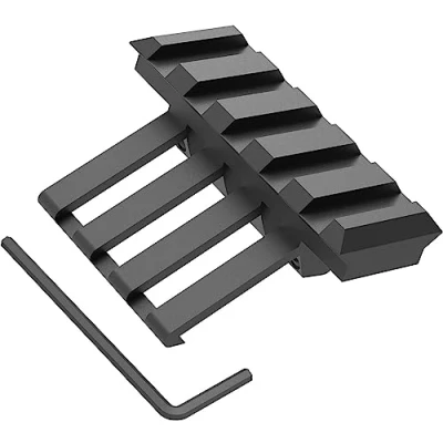 Image de ACEXIER Tactique 30 degrés Adaptateur de Montage sur Rail décalé à 5 emplacements Picatinny Weaver Profil Bas latéral pour Lampe Poche Laser Vue Point Rouge