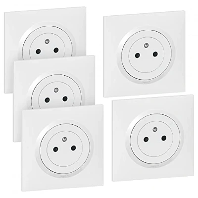 Image de Lot de 5 prises courant 2P+T Surface complet Dooxie One 16A Blanc 300421 Legrand