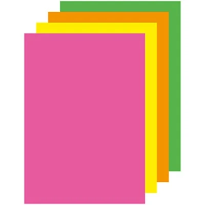 Image de Apli 15280 Paquet de 100 feuilles papier A4 fluo Couleurs: jaune,orange, rouge, vert
