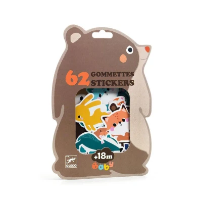Image de Djeco autocollants animaux de la fôret 62pcs