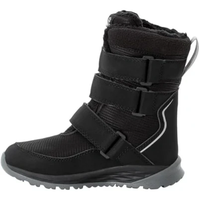 Image de Jack Wolfskin Mixte Enfant POLAR BOOT TEXAPORE HIGH VC K Chaussure de Trail, Noir / Gris, 34 EU