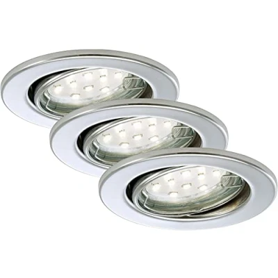 Image de Briloner Leuchten 7225 038 Encastrable LED, plafonnier, Spots, orientable, Chrome, GU10, 3 W, Blanc Chaud