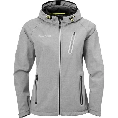 Image de KEMPA CORE 2.0 SOFTSHELL JACKET WOMEN Veste Handball Poche Poitrine Protection du Menton gris foncé chiné
