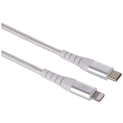 Image de Câble Renforcé USB C/Lightning 2m 3A Garanti à vie Blanc Force Power Lite Neuf