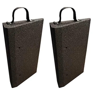 Image de bepco Lot de 2 rampes trottoir Avec poignée l x H : 50 25 8 cm En caoutchouc (noir) Rampe seuil porte rondelles fixation