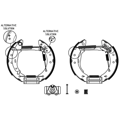 Image de TEXTAR Shoe Kit Pro 84048002 de freins, freins à tambours avec cylindre roue, élément d&#039;ajustage RENAULT: CLIO 2, TWINGO 1, 2 Kasten