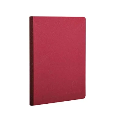 Image de Clairefontaine 795402C Collection Age Bag Un Carnet Cousu Dos Toilé Rouge A5 14,8x21 cm 192 Pages Unies Blanches Papier 90 g Couverture Carte Lustrée Grain Cuir