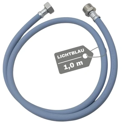 Image de LICHTBLAU Rallonge de tuyau d&#039;alimentation avec filetage métallique I 1,0 m Raccord pour machine à laver et lave vaisselle 3/4&quot; en eau Utilisation universelle