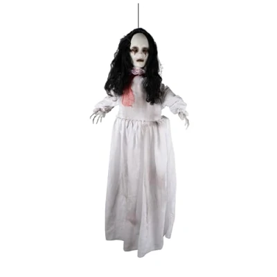 Image de P&#039;tit Clown Automate Halloween Animé Animatronique Fantôme Animatronics Sonore et Lumineux Piles Non incluses (Fantôme tête coupée à Suspendre, 100 cm)