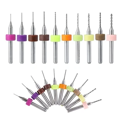 Image de HUAZIZ 20 Pcs 0.3 1.2mm PCB Circuit Imprimé Carbure de Tungstène Micro Forets Mini Twist Drill Bits Set Gravure Métallurgie pour Bijoux CNC