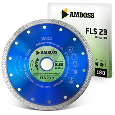 Image de Amboss FLS 23R &quot;Revolution&quot; Disque à tronçonner diamant, extra fin (1,8 mm) Ø 180 mm x 25,4 pour carrelage/grès cérame dur/granit/céramique