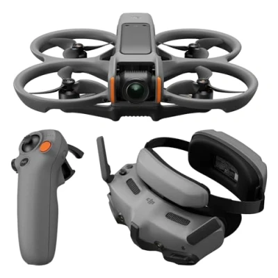 Image de DJI Bundle Fly More Avata 2 (Batterie Unique), Drone FPV avec Caméra 4K, Protection d’hélice intégrée, Flip/Tonneau en Une Touche, Goggles 3 et RC Motion Incluses, pour Contenu POV
