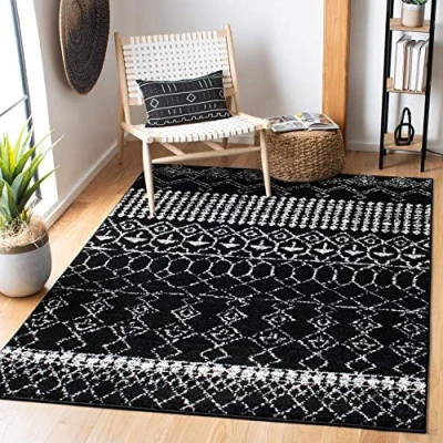 Image de Safavieh Tulum Collection Tapis décoratif 0,9 x 1,5 m Design marocain bohème Vieilli Ne perd Pas Ses Poils et Facile d&#039;entretien, idéal pour Les Zones à Forte Circulation dans l&#039;entrée, Le
