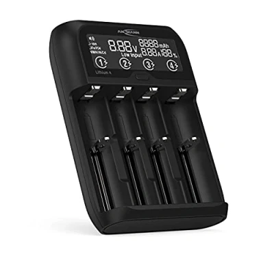 Image de ANSMANN Lithium 4 Chargeur Universel de Piles (1 PCE) Appareil pour Recharge d&#039;1 à accumulateurs NiMH, ou LiFePO4 Station AA, AAA et Baby C